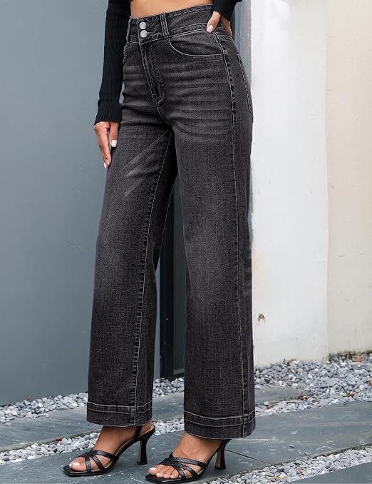 luvamia Women's High Waisted Straight Leg Jeans - Additional view